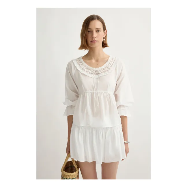 Blusa de algodón Danielle | Blanco