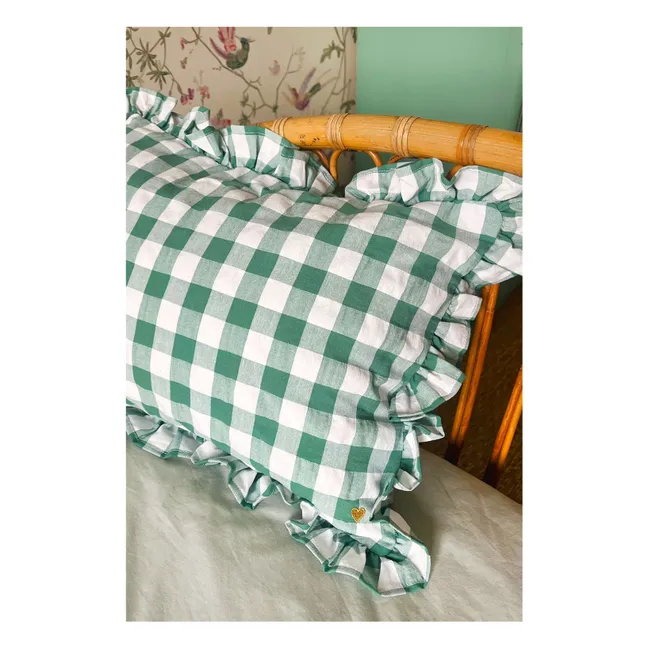 Coussin à volant | Vert