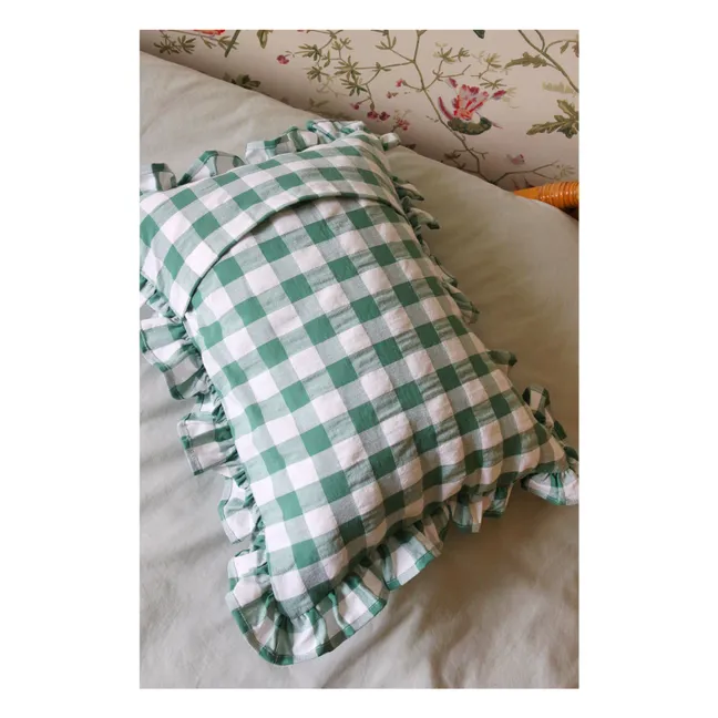 Coussin à volant | Vert