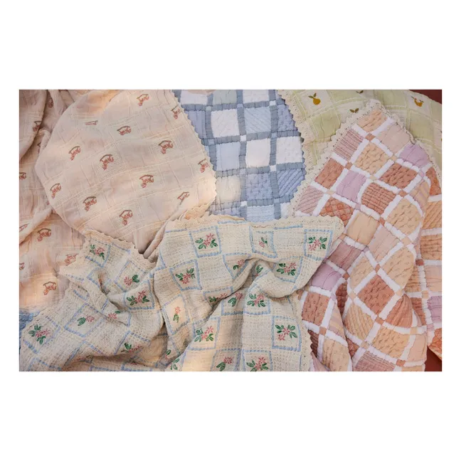 Mai Coton Bio Patchwork Blanket | Blue