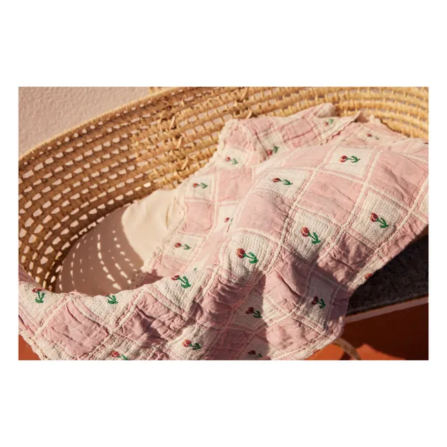 Bella Tulipes Organic Cotton Blanket | Pink