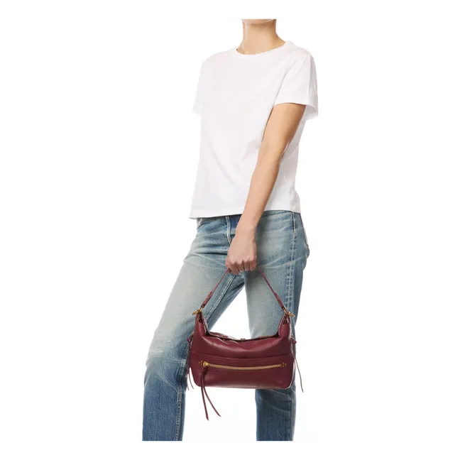 Sac Lucky Hobo Chèvre | Rouge foncé