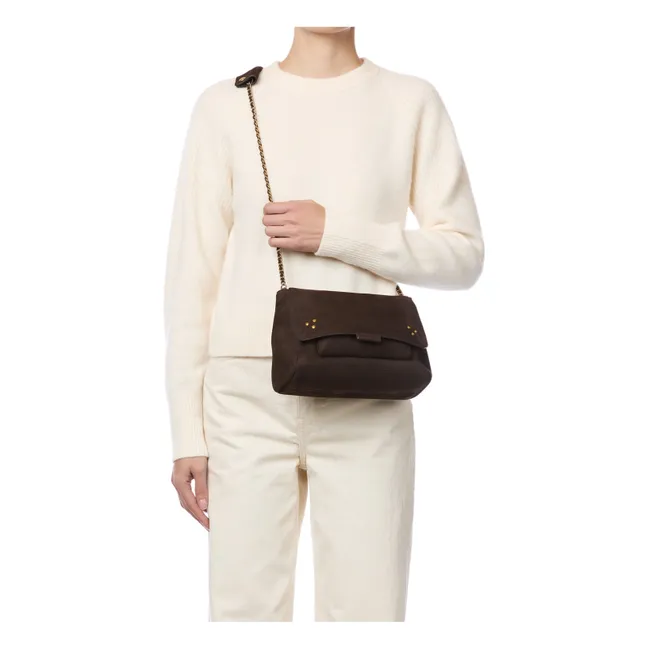 Bolso Lulu M Taurillon estampado cocodrilo | Marrón