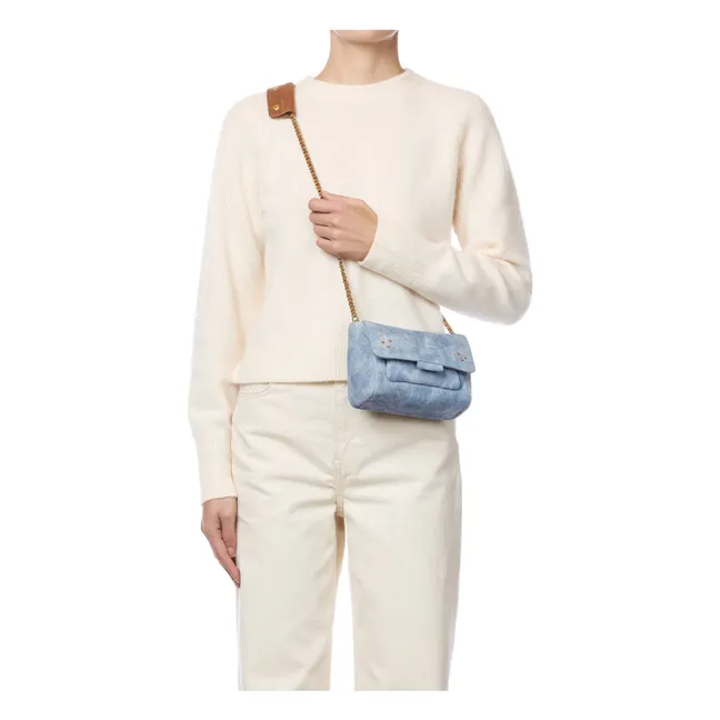 Lulu S Bolsa de terciopelo | Azul descolorido