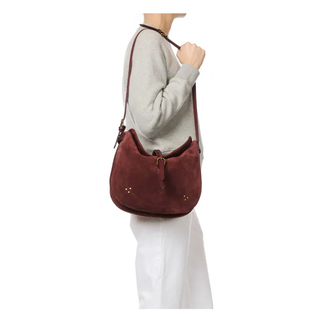 Sac Luis Croûte Velours | Rouge foncé