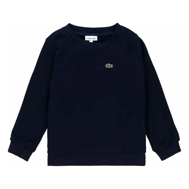 Sudadera con logotipo de rizo de algodón orgánico | Azul Marino