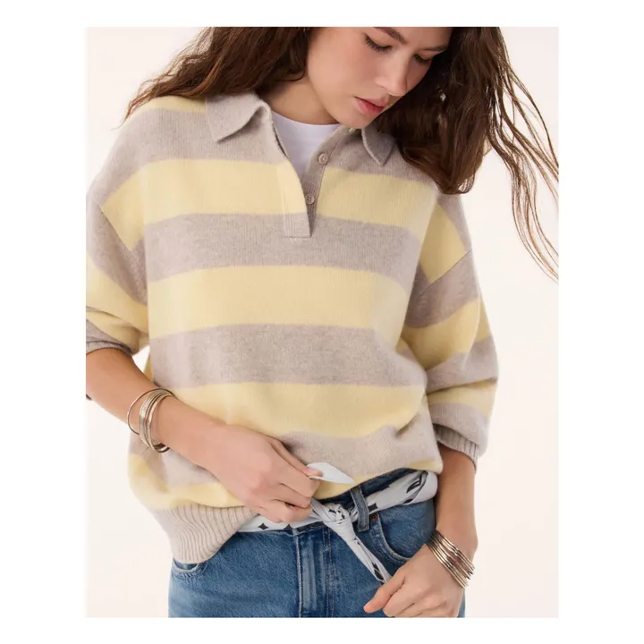 Royde Cashmere Stripes Sweater | Oats- Product image n°2