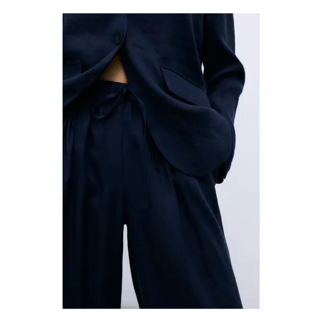 Pantalon Luz Lin | Bleu nuit