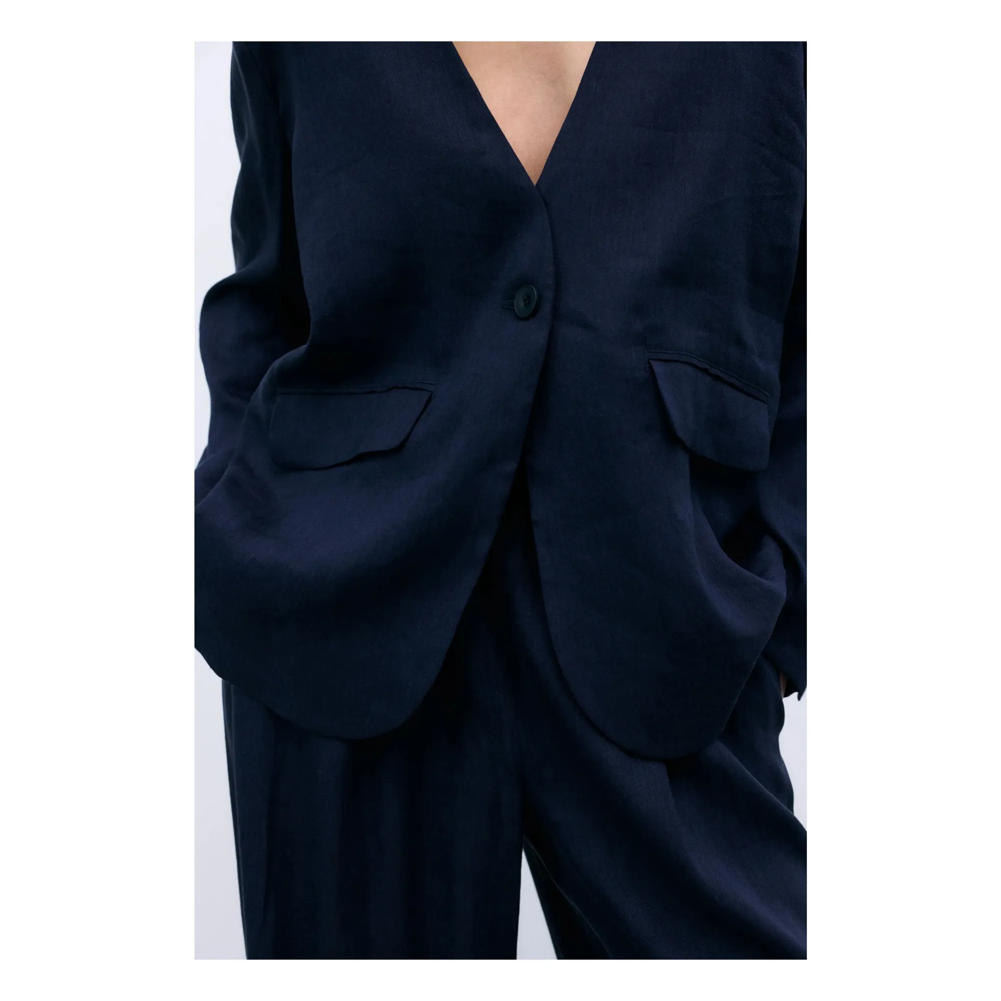 Blazer Luz Lin | Bleu nuit- Image produit n°4