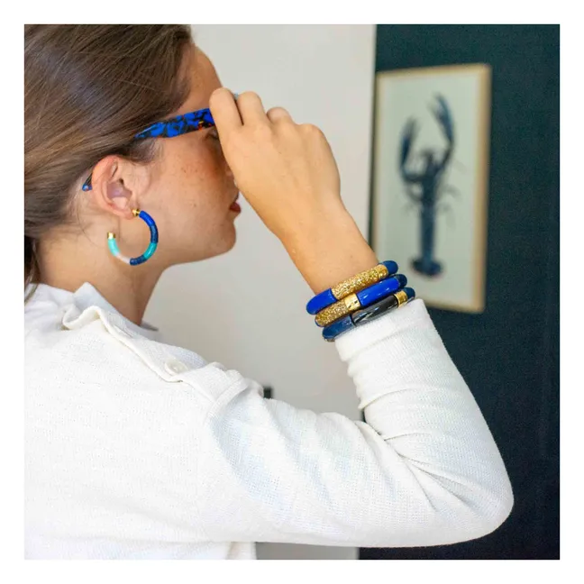 Boucles d'Oreilles Personnalisables Bola | Bleu