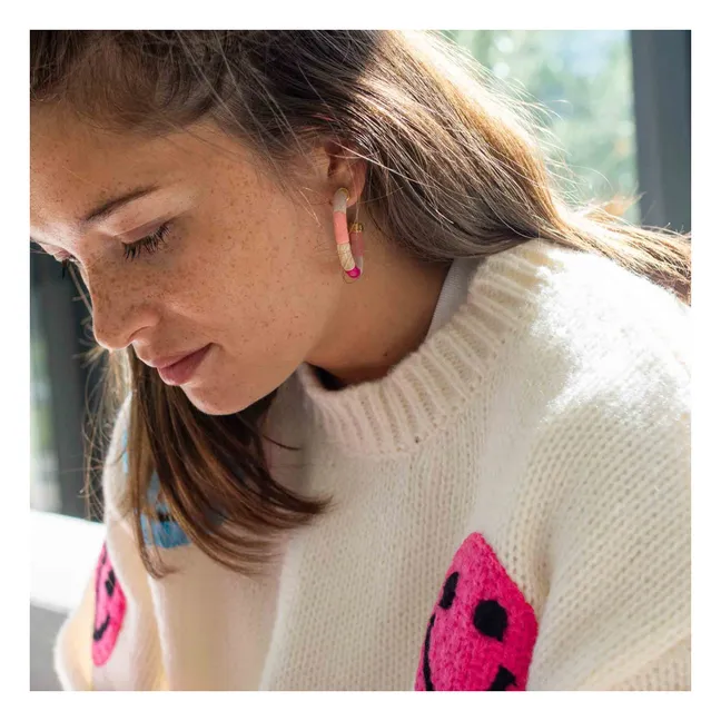 Personalized Bola Earrings | Pink