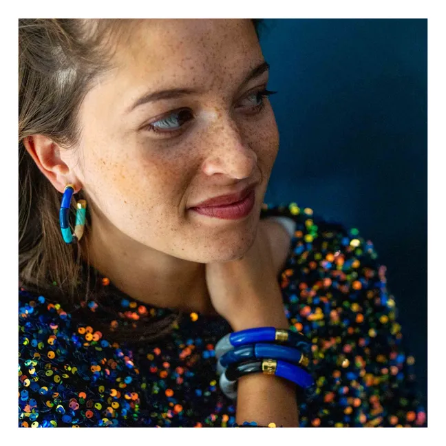 Personalized Bola Earrings | Blue