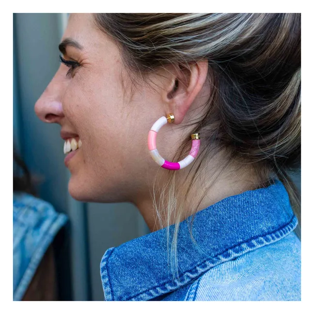 Boucles d'Oreilles Personnalisables Bola | Rose