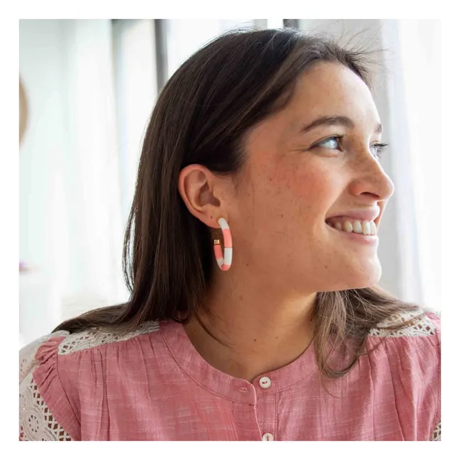 Personalized Bola Earrings | Pink