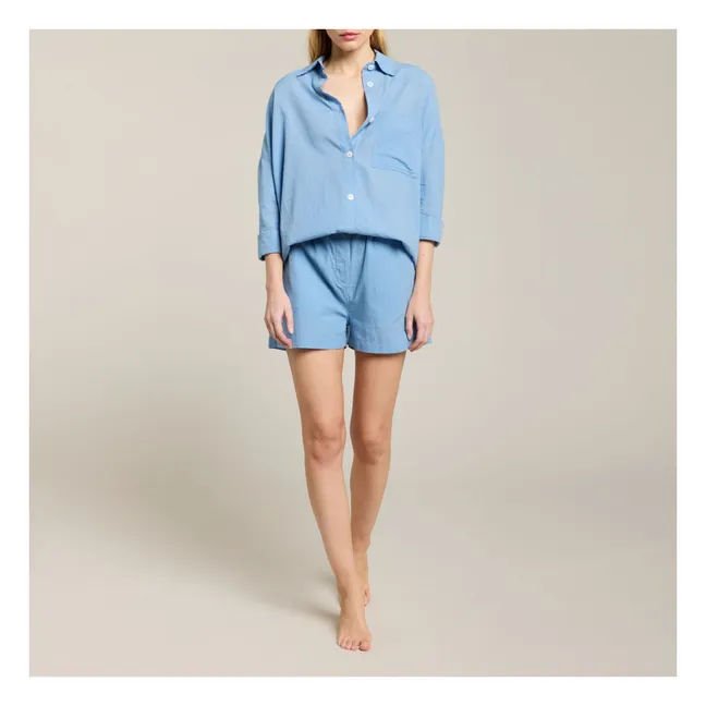 Camisa Voile de Coton Ramatuelle | Azul Mar