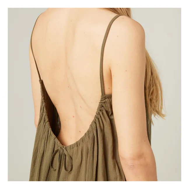 Robe Palm Beach Gaze de Coton | Kaki