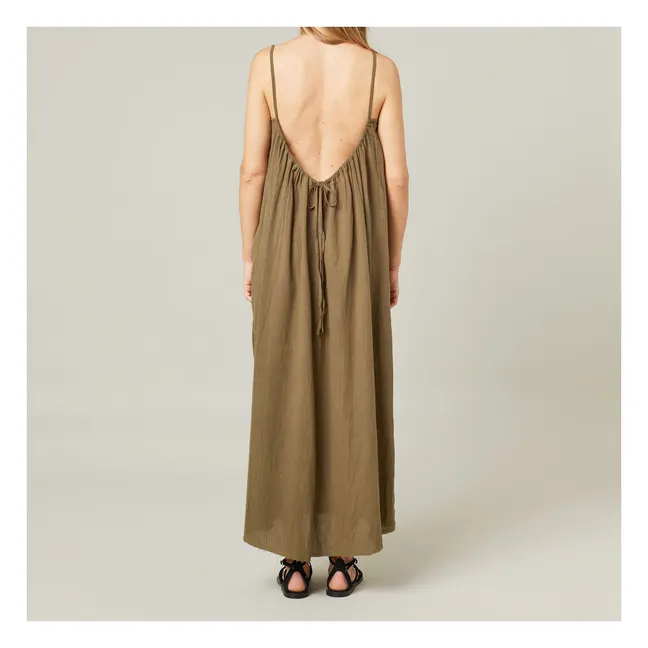Robe Palm Beach Gaze de Coton | Kaki
