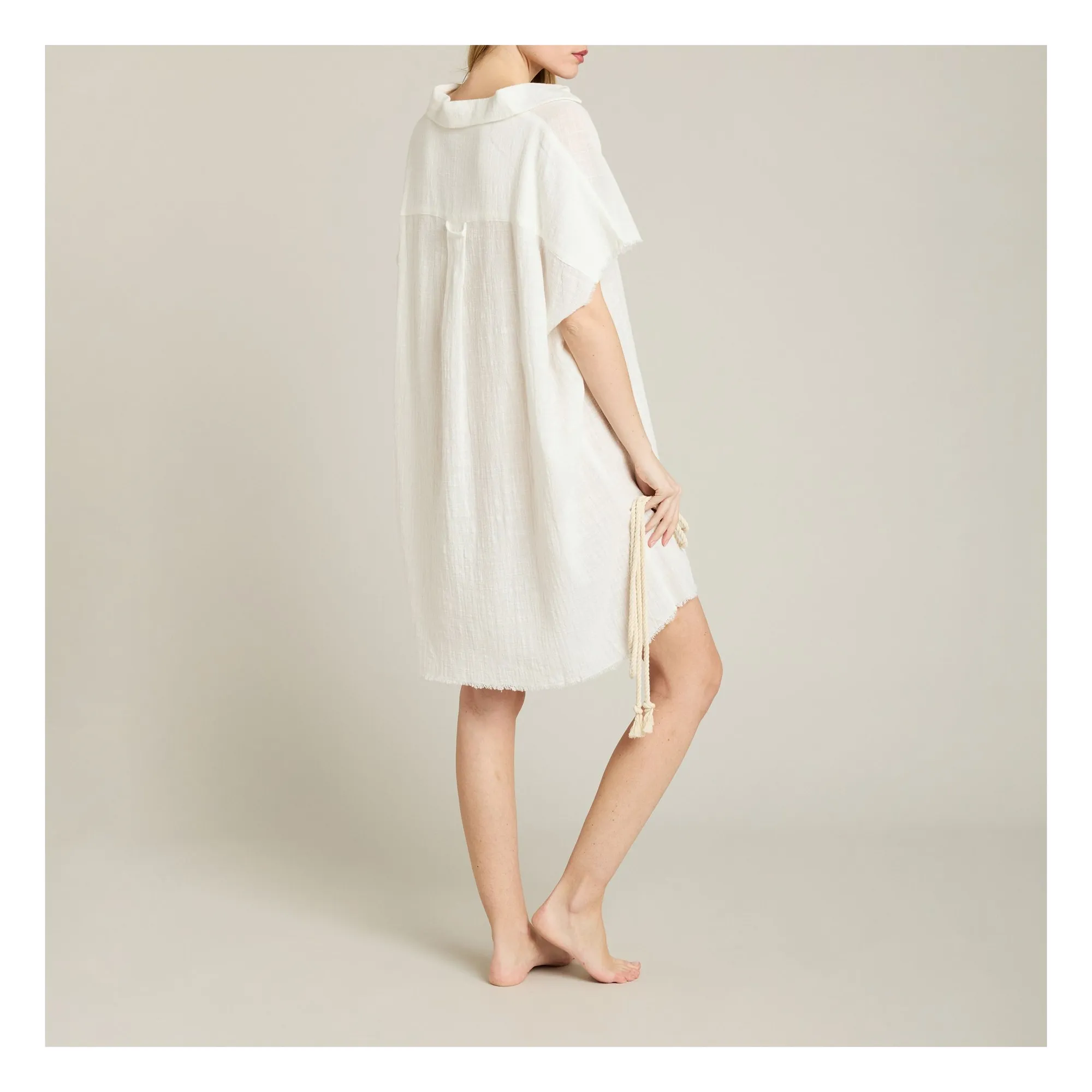 Robe Paros Gaze de Coton | Ecru- Image produit n°3