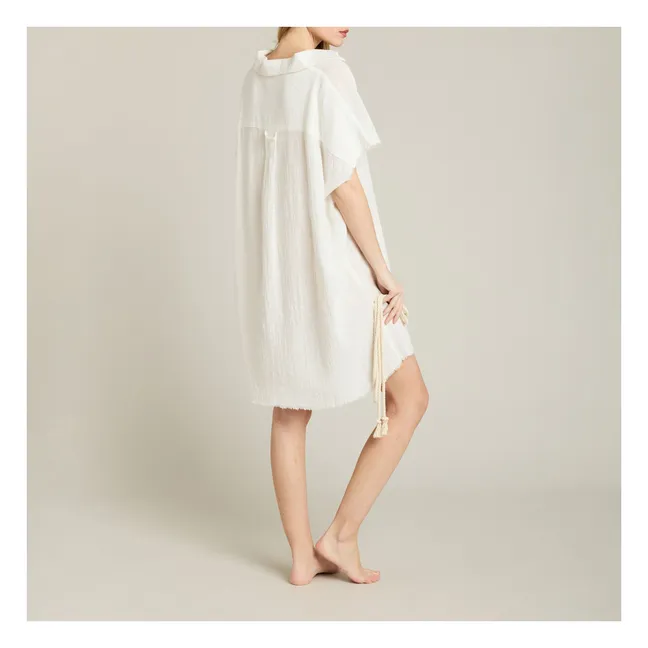 Paros Cotton gauze dress | Ecru
