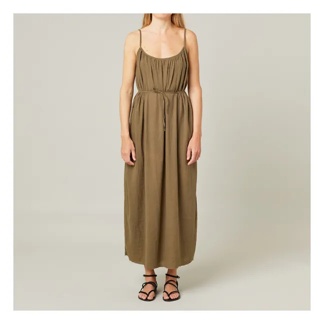 Robe Palm Beach Gaze de Coton | Kaki