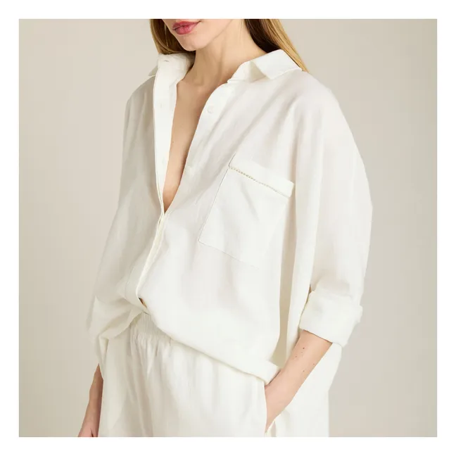 Mallorca Linen and Cotton Shirt | Ecru