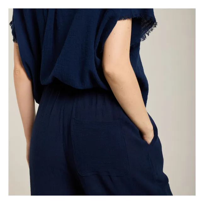 Chemise Corinthe Gaze de Coton | Bleu marine