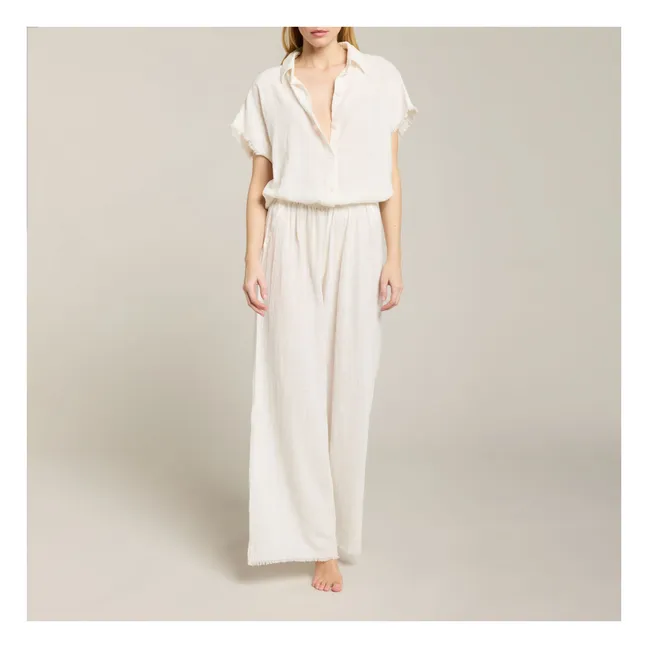 Corinth shirt Cotton gauze | Ecru