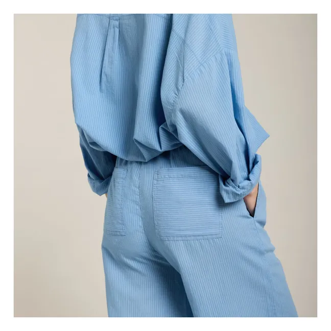 Pantalón de gasa de algodón Cap Estel | Azul Mar