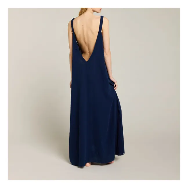 Robe Bizance Gaze de Coton | Bleu marine