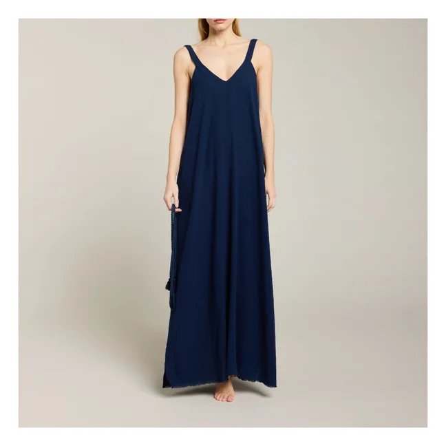 Robe Bizance Gaze de Coton | Bleu marine
