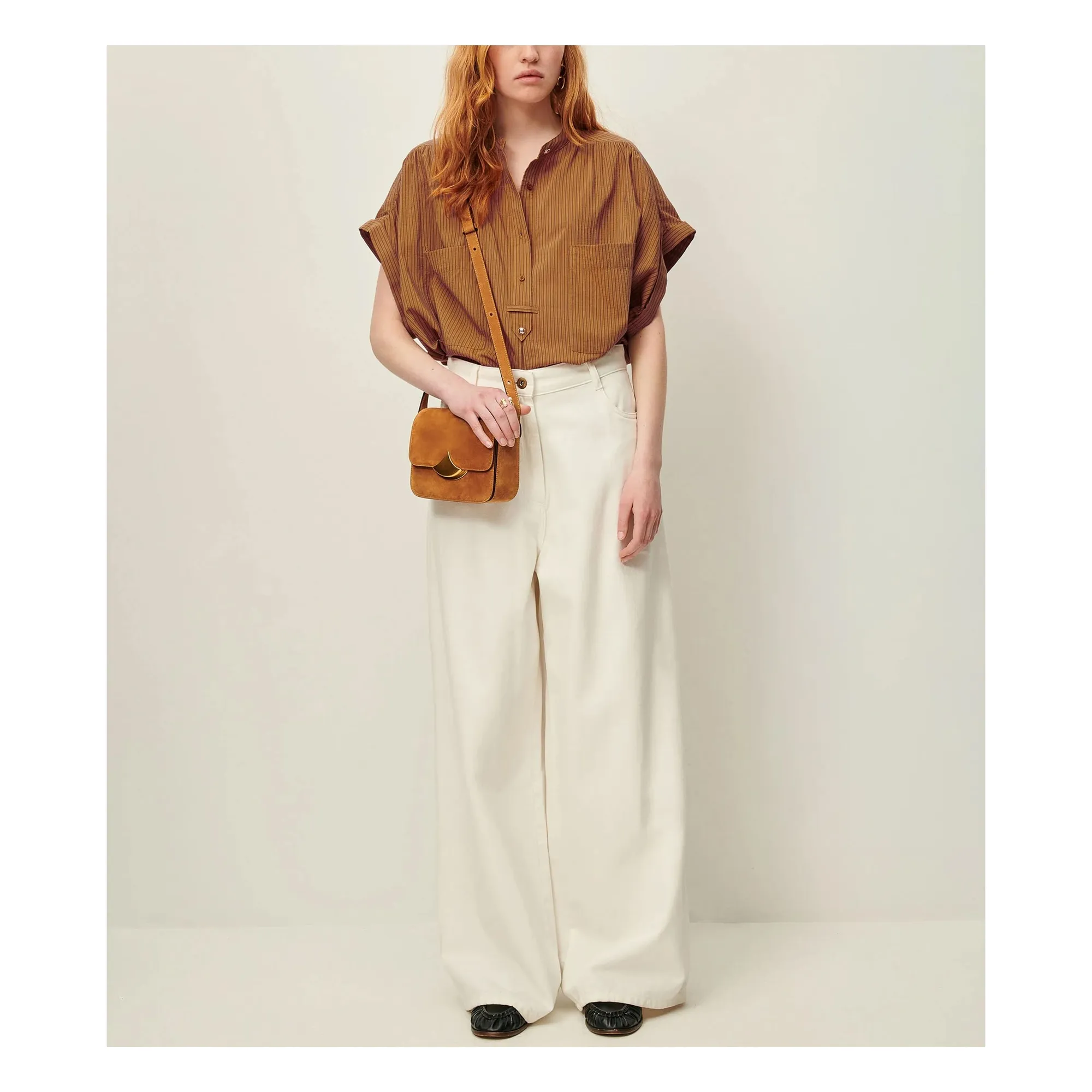 Blouse Rayures Camille | Marron- Image produit n°2