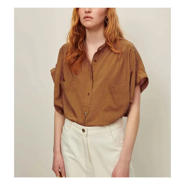 Blusa de rayas Camille | Marrón
