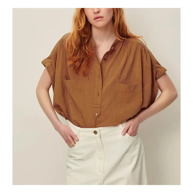 Blouse Rayures Camille | Marron