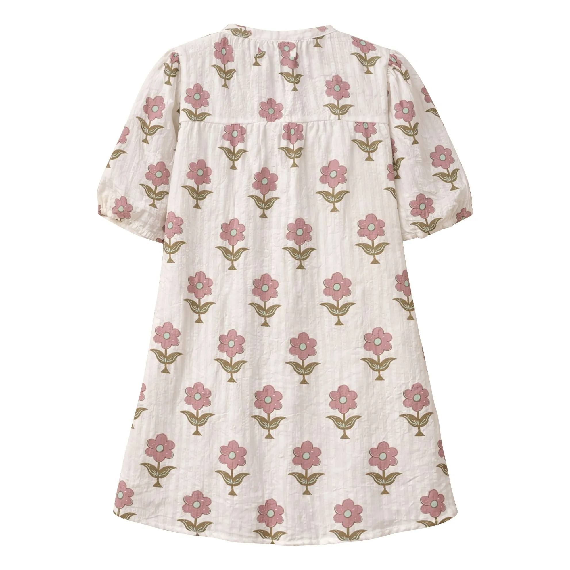 Vestido Romy Flores Seersucker Algodón orgánico | Crudo- Imagen del producto n°3