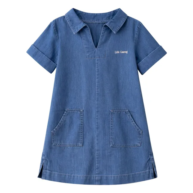 Abito Romane in cotone organico Tencel | Denim