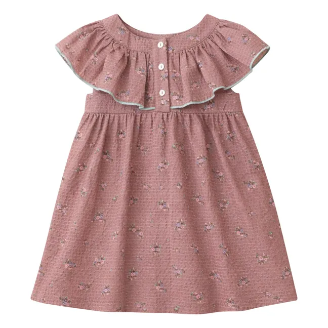 Robe Renée Fleurie Coton Bio | Vieux Rose