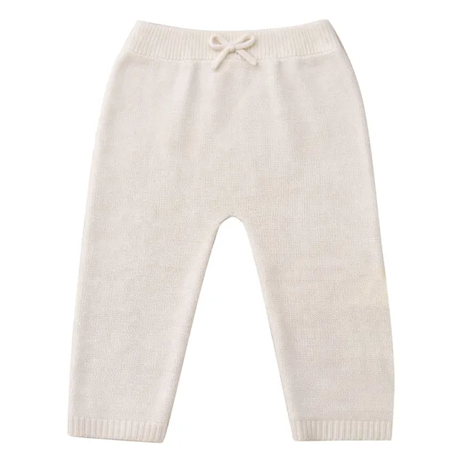 Pantalón de punto fino de algodón ecológico Léandre | Crudo