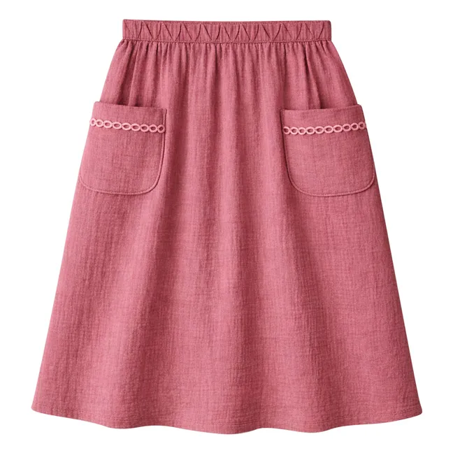 Jade Pockets Skirt Organic Cotton Gauze | Dusty Pink