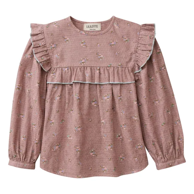 Bluse Bianca Fleurie Bio-Baumwolle | Altrosa