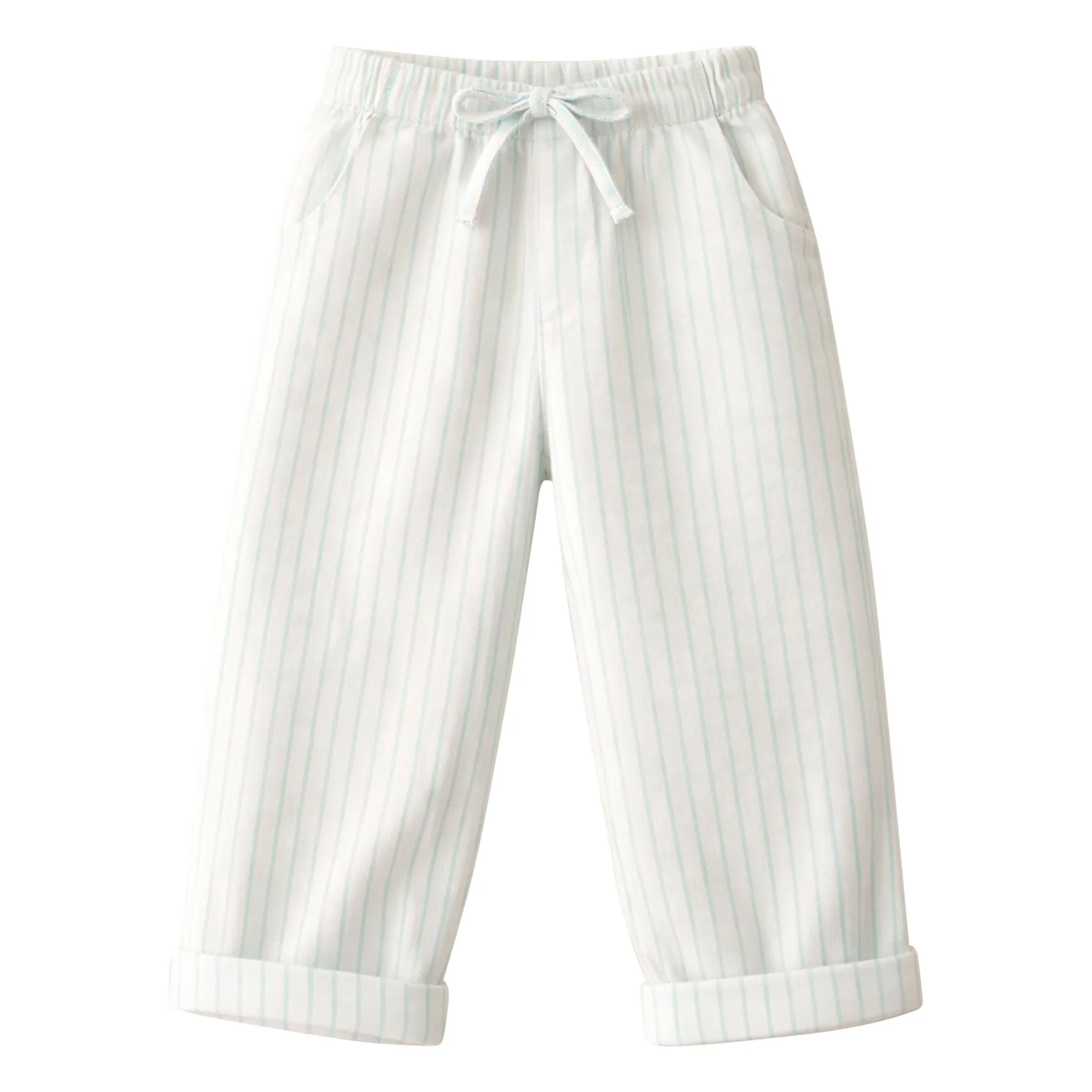 Pantalones Paul de algodón orgánico y sarga a rayas | Verde Menta- Imagen del producto n°0