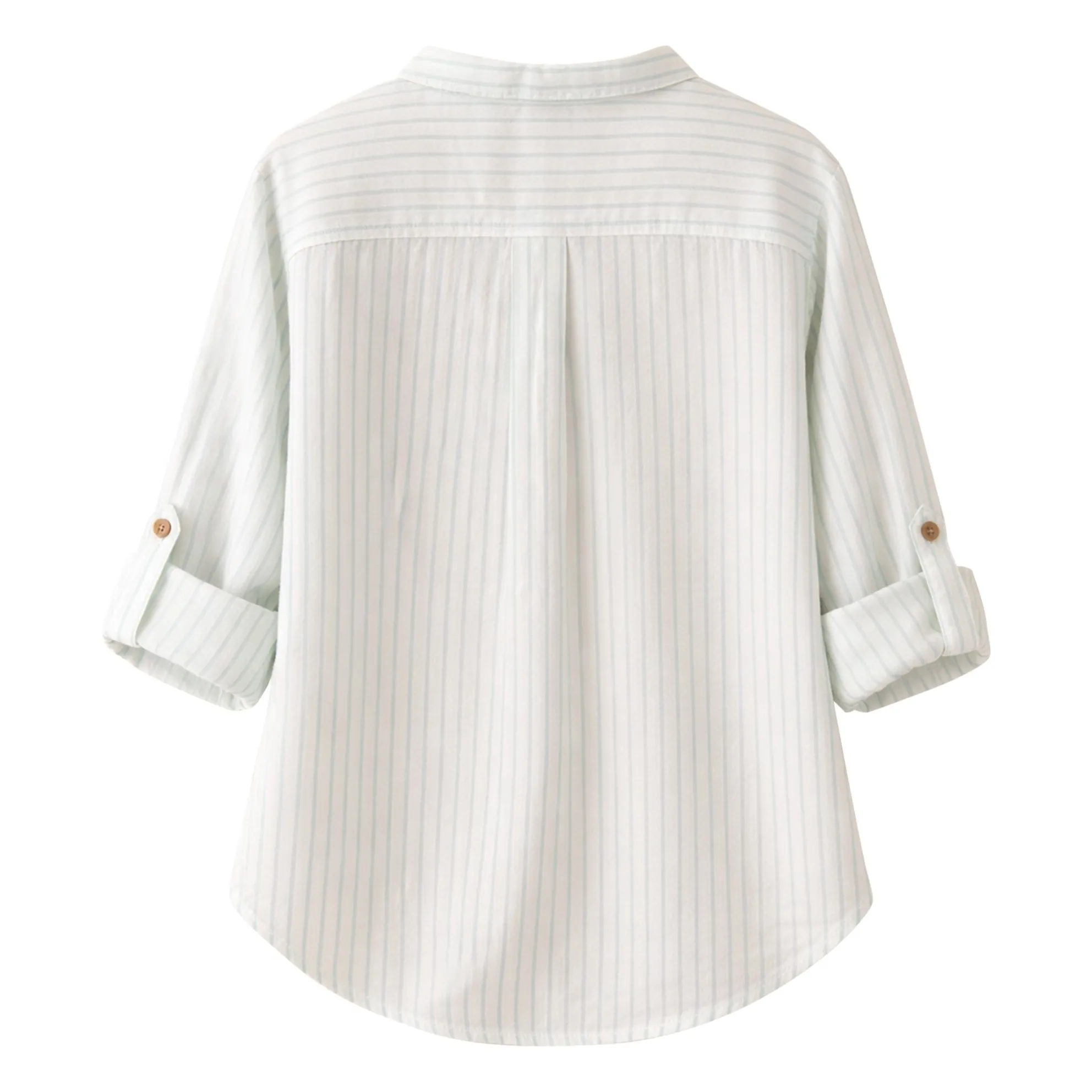 Camisa a rayas de algodón ecológico Côme | Verde Menta- Imagen del producto n°3