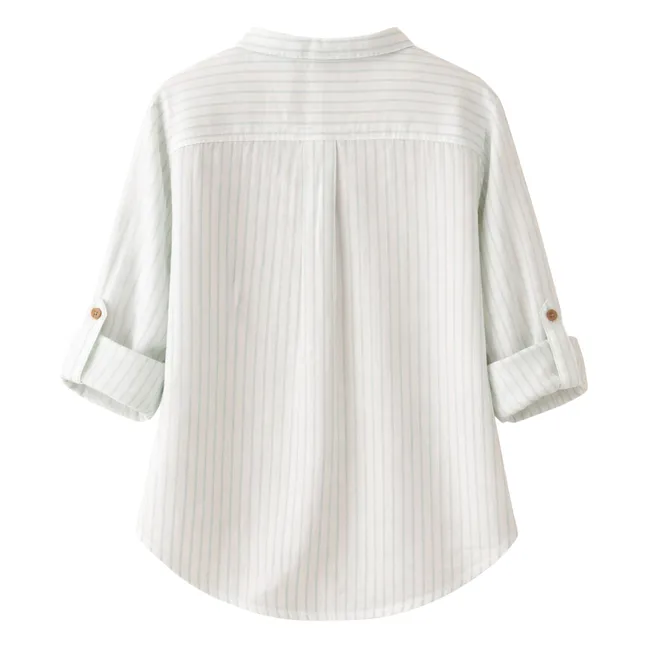 Côme Striped Organic Cotton Shirt | Mint Green