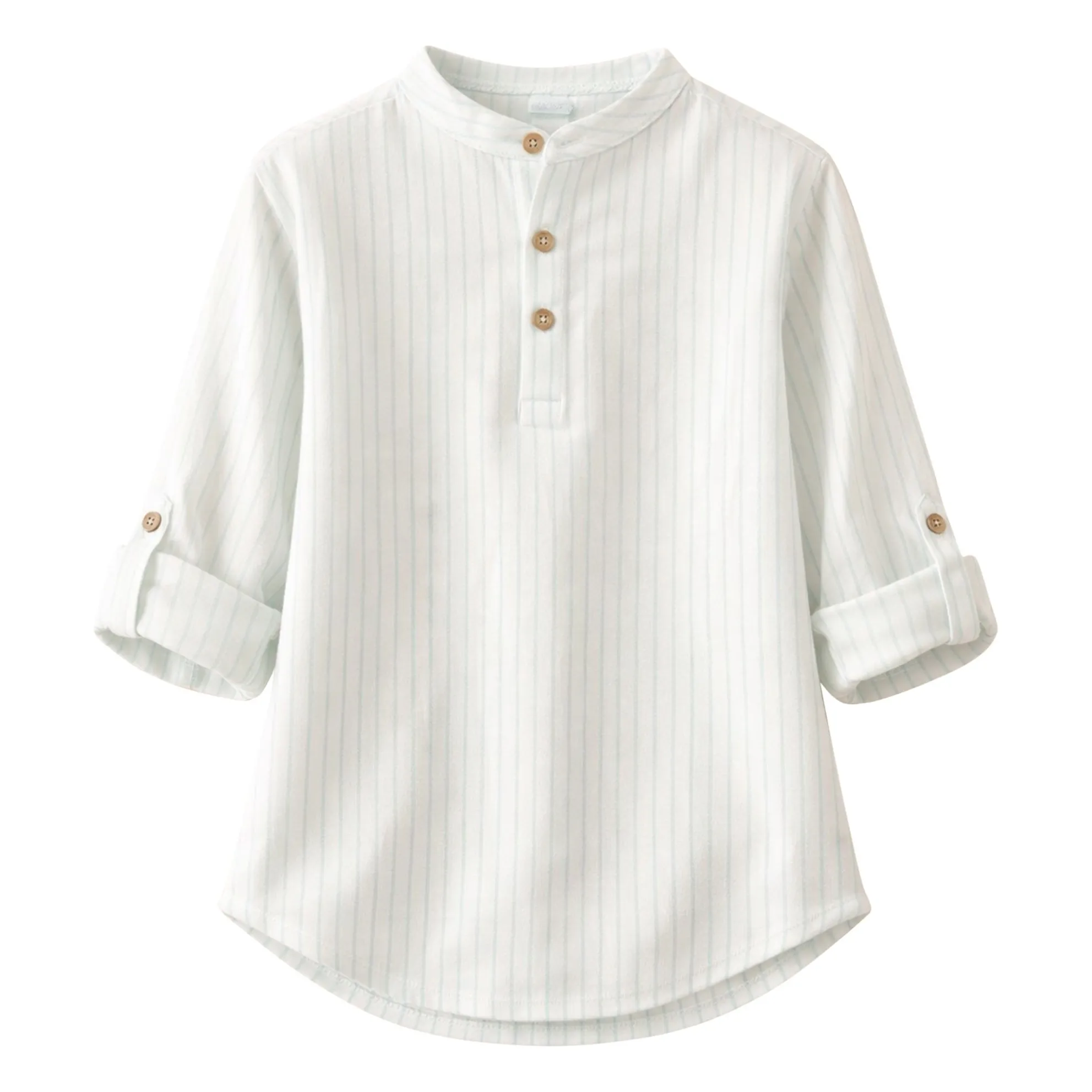 Camisa a rayas de algodón ecológico Côme | Verde Menta- Imagen del producto n°0