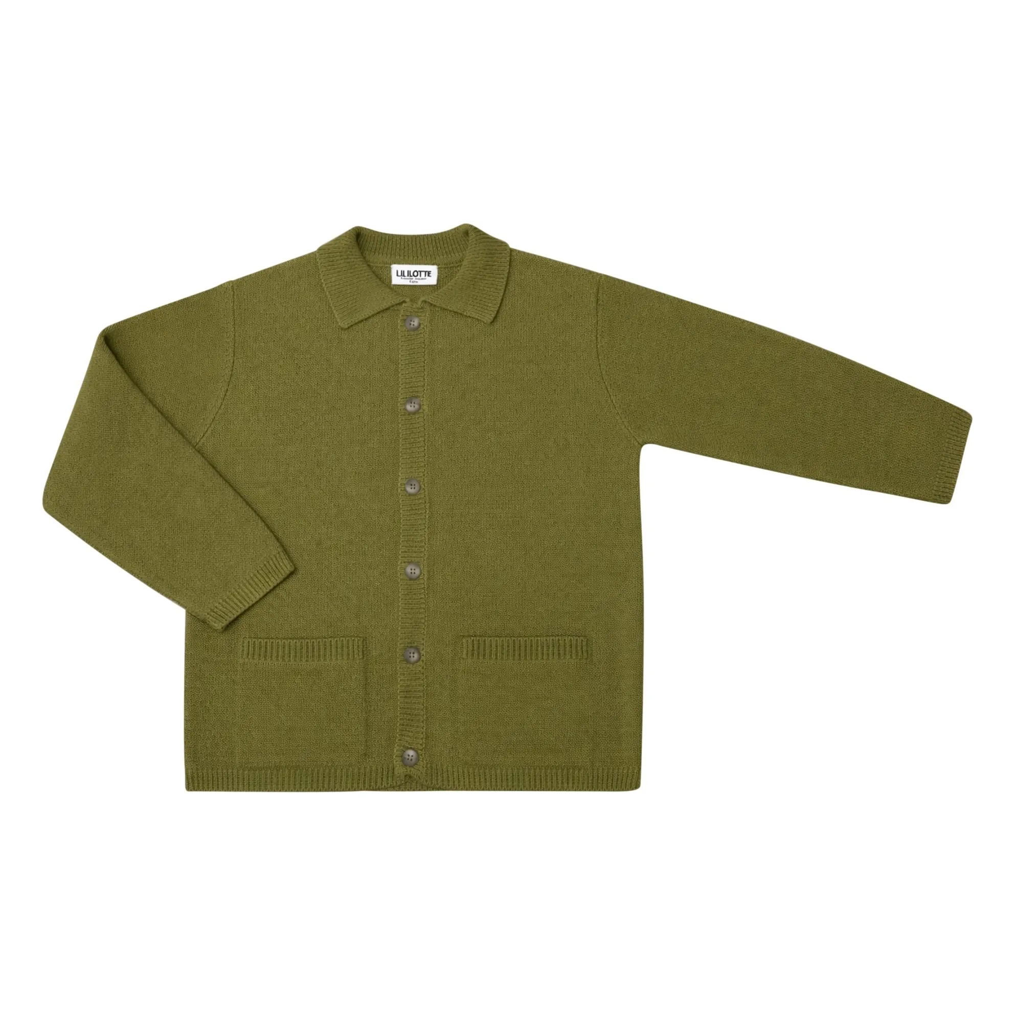 Lililotte Boys Olive Cardigan Valentin Coton Bio
