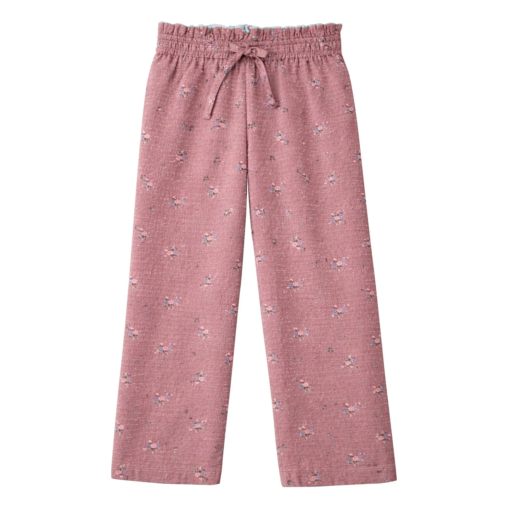 Lililotte Girls Dusty Pink Paola Organic Cotton Floral Trousers