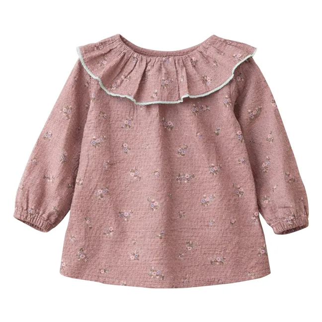 Blouse Charline Fleurie Coton Bio | Vieux Rose