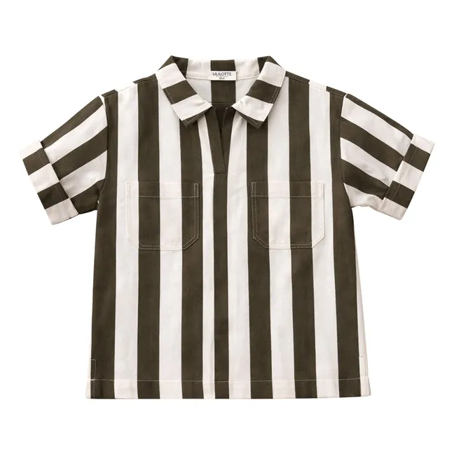 Carl Striped Twill Organic Cotton Shirt | Ecru