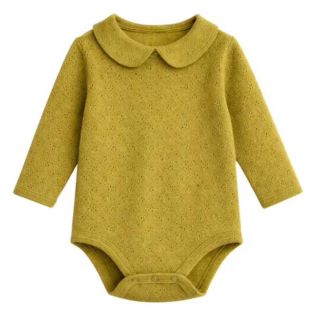 Body Pointelle Léonard Bio-Baumwolle | Olive