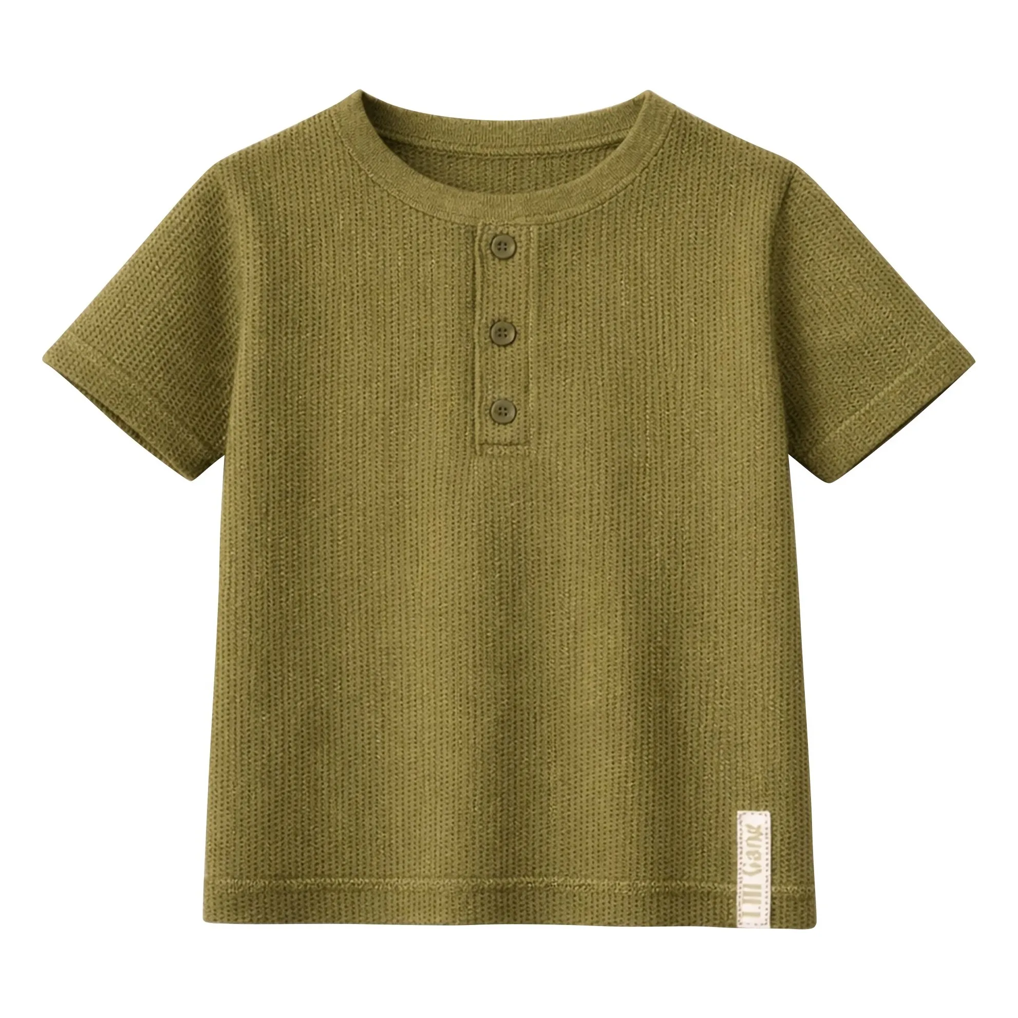 Lililotte - Jersey T-shirt Téo Coton Bio - Olive | Smallable