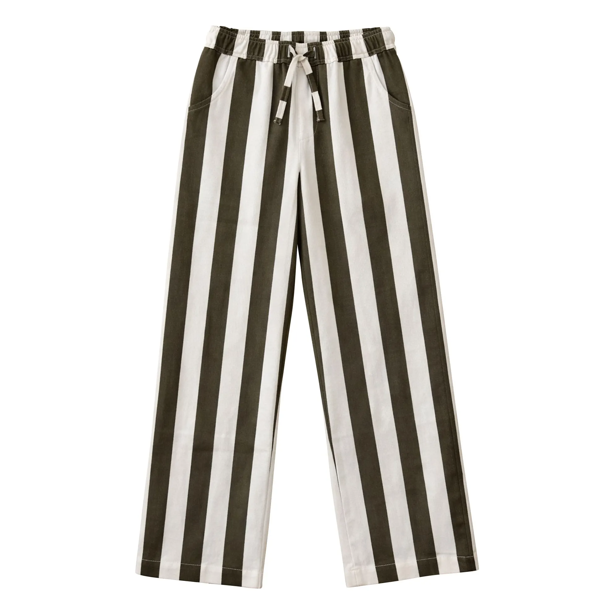 Lililotte Boys Ecru Paul Maxi Pants Twill Stripes Organic Cotton